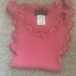 Rosemunde tank top with lace border